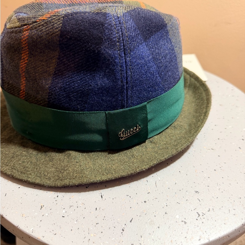 Gucci Blue and Green Plaid Hat - Picture 3 of 5